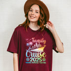 Family Cruise 2025 Ship Wheel Design - Vacation Unisex Crewneck T-Shirt Sweatshirt Hoodie