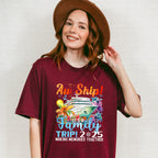 Aw Ship It's A Family Trip 2025 Colorful Trees - Vacation Unisex Crewneck T-Shirt Sweatshirt Hoodie