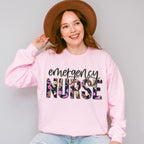 Emergency Nurse Floral Design - ER Nurse Unisex Crewneck T-Shirt Sweatshirt Hoodie