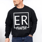 ER Nurse Square Design - ER Nurse Unisex Crewneck T-Shirt Sweatshirt Hoodie