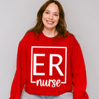 ER Nurse Square Design - ER Nurse Unisex Crewneck T-Shirt Sweatshirt Hoodie