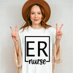 ER Nurse Square Design - ER Nurse Unisex Crewneck T-Shirt Sweatshirt Hoodie