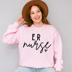 ER Nurse Cursive Design - ER Nurse Unisex Crewneck T-Shirt Sweatshirt Hoodie