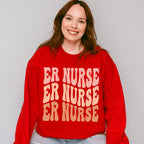 Groovy Er Nurse Design - ER Nurse Unisex Crewneck T-Shirt Sweatshirt Hoodie