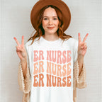 Groovy Er Nurse Design - ER Nurse Unisex Crewneck T-Shirt Sweatshirt Hoodie