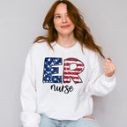 Er Nurse US Flag Design - ER Nurse Unisex Crewneck T-Shirt Sweatshirt Hoodie