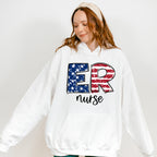 Er Nurse US Flag Design - ER Nurse Unisex Crewneck T-Shirt Sweatshirt Hoodie