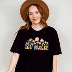 ICU Nurse Flowers Design - ICU Nurse Unisex Crewneck T-Shirt Sweatshirt Hoodie