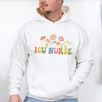 ICU Nurse Flowers Design - ICU Nurse Unisex Crewneck T-Shirt Sweatshirt Hoodie