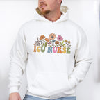 ICU Nurse Flowers Design - ICU Nurse Unisex Crewneck T-Shirt Sweatshirt Hoodie