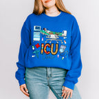 ICU Crew Doodles Design - ICU Nurse Unisex Crewneck T-Shirt Sweatshirt Hoodie