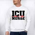 ICU Nurse Heartbeat Design - ICU Nurse Unisex Crewneck T-Shirt Sweatshirt Hoodie