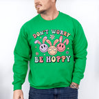 Don't Worry Be Hoppy Smiley - Easter Day Unisex Crewneck T-Shirt Sweatshirt Hoodie