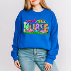 Colorful Pediatric Nurse Dinosaur Design - Pediatric Nurse Unisex Crewneck T-Shirt Sweatshirt Hoodie
