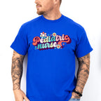 Retro Floral Pediatric Nurse Design - Pediatric Nurse Unisex Crewneck T-Shirt Sweatshirt Hoodie