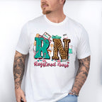 RN Leopard Design - Registered Nurse Unisex Crewneck T-Shirt Sweatshirt Hoodie