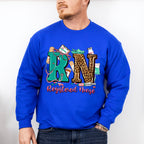 RN Leopard Design - Registered Nurse Unisex Crewneck T-Shirt Sweatshirt Hoodie