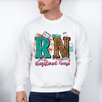 RN Leopard Design - Registered Nurse Unisex Crewneck T-Shirt Sweatshirt Hoodie