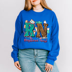 RN Leopard Design - Registered Nurse Unisex Crewneck T-Shirt Sweatshirt Hoodie