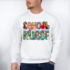 School Nurse Doodles Design - School Nurse Unisex Crewneck T-Shirt Sweatshirt Hoodie