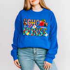 School Nurse Doodles Design - School Nurse Unisex Crewneck T-Shirt Sweatshirt Hoodie