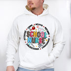 School Nurse Leopard Circle Design - School Nurse Unisex Crewneck T-Shirt Sweatshirt Hoodie