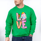 LOVE Bunny Holding Egg - Easter Day Unisex Crewneck T-Shirt Sweatshirt Hoodie
