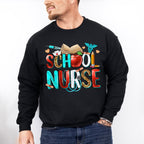 Apple And Book School Nurse Design - School Nurse Unisex Crewneck T-Shirt Sweatshirt Hoodie