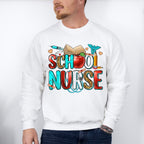 Apple And Book School Nurse Design - School Nurse Unisex Crewneck T-Shirt Sweatshirt Hoodie