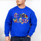 Flowers And Crayons School Nurse Design - School Nurse Unisex Crewneck T-Shirt Sweatshirt Hoodie