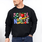 Apple And Ruler School Nurse Design - School Nurse Unisex Crewneck T-Shirt Sweatshirt Hoodie