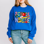 Apple And Ruler School Nurse Design - School Nurse Unisex Crewneck T-Shirt Sweatshirt Hoodie