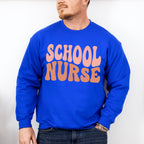Groovy School Nurse Design - School Nurse Unisex Crewneck T-Shirt Sweatshirt Hoodie