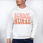 Groovy School Nurse Design - School Nurse Unisex Crewneck T-Shirt Sweatshirt Hoodie