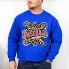 Baseball Leopard Leather Design - Baseball Unisex Crewneck T-Shirt Sweatshirt Hoodie