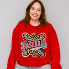 Baseball Leopard Leather Design - Baseball Unisex Crewneck T-Shirt Sweatshirt Hoodie