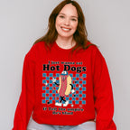 I Just Wanna Eat Hot Dogs - Baseball Unisex Crewneck T-Shirt Sweatshirt Hoodie