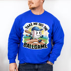 Take Me Out The Ball Game Running Ball Design - Baseball Unisex Crewneck T-Shirt Sweatshirt Hoodie