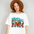 Turquoise Basketball Mom Design - Basketball Unisex Crewneck T-Shirt Sweatshirt Hoodie