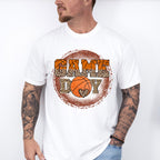 Circle Gameday Leopard Design - Basketball Unisex Crewneck T-Shirt Sweatshirt Hoodie