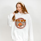 Circle Gameday Leopard Design - Basketball Unisex Crewneck T-Shirt Sweatshirt Hoodie