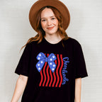 US Flag Cheerleader Ribbon Design - Cheerleader Unisex Crewneck T-Shirt Sweatshirt Hoodie
