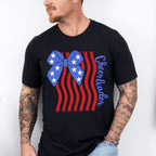 US Flag Cheerleader Ribbon Design - Cheerleader Unisex Crewneck T-Shirt Sweatshirt Hoodie