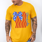 US Flag Cheerleader Ribbon Design - Cheerleader Unisex Crewneck T-Shirt Sweatshirt Hoodie