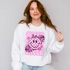 Pink Cheerleader Smiley Design - Cheerleader Unisex Crewneck T-Shirt Sweatshirt Hoodie