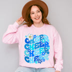 Blue Cheer Floral Design - Cheerleader Unisex Crewneck T-Shirt Sweatshirt Hoodie
