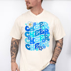 Blue Cheer Floral Design - Cheerleader Unisex Crewneck T-Shirt Sweatshirt Hoodie