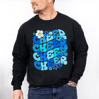 Blue Cheer Floral Design - Cheerleader Unisex Crewneck T-Shirt Sweatshirt Hoodie