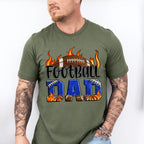 Football Dad Flames Design - Football Unisex Crewneck T-Shirt Sweatshirt Hoodie