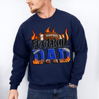 Football Dad Flames Design - Football Unisex Crewneck T-Shirt Sweatshirt Hoodie